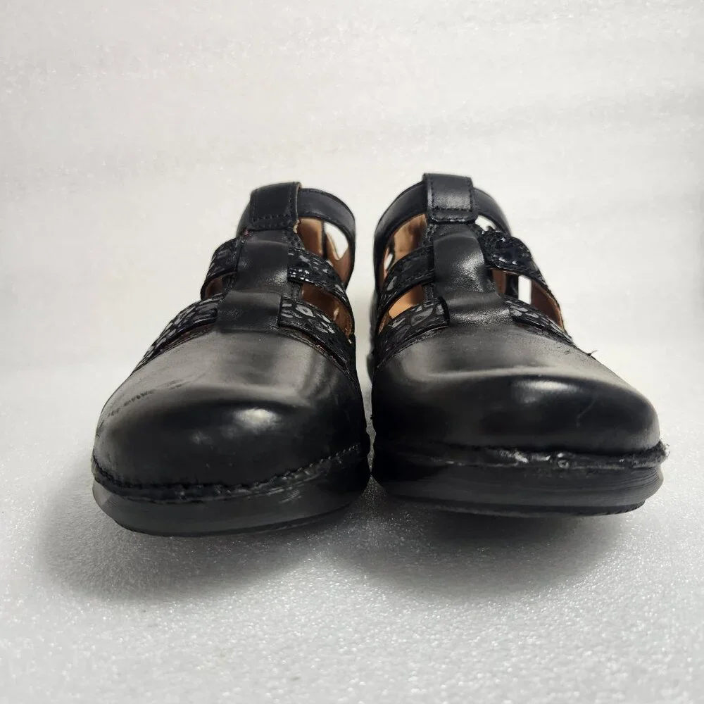 Clarks Appley Animal Print Strap Mary Jane Black Leather Size US 9 M NWT - Picture 3 of 16